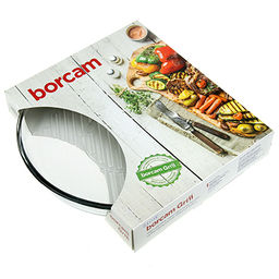 "Боркам (Borcam Grill)" Форма стеклянная жаропрочная 2,95л, д32см, h5см, круглая, цветная коробка, Pasabahce (Турция)