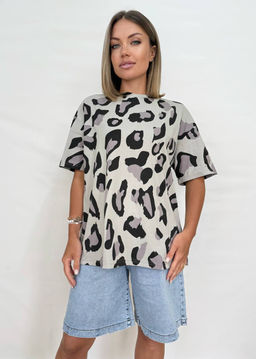 K12858 Футболка OVER SIZE ГРАФИТ