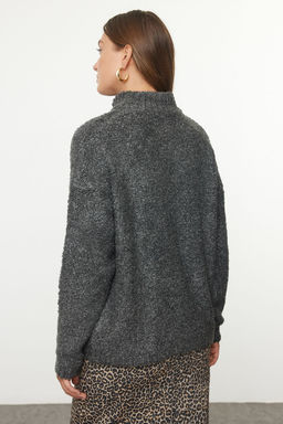 Antrasit Buklet Iplik Dik Yaka Triko Kazak TWOAW25KZ00291 - Trendyolmilla фото 5