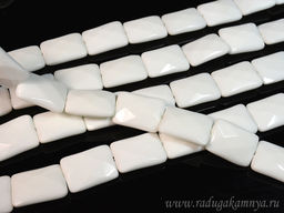 Бусины из агата белого прямоугольник гр.25*18мм, 38см, 15 бусин Радуга камня