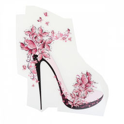 Термотрансфер арт.TBY.1222 Розовая туфелька 12х15см, уп.10шт