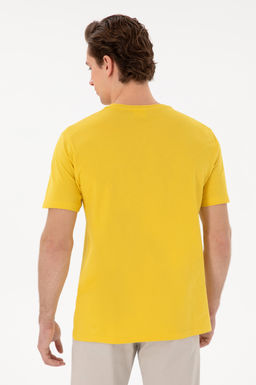 Erkek Regular Fit Bisiklet Yaka Koyu Sar_ Basic Ti__rt Sepette S_rpriz _ndirim - U.s. polo assn фото 5
