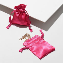 Цена за 50 шт. Мешочек подарочный атласный, 7x9см, цвет ягодный