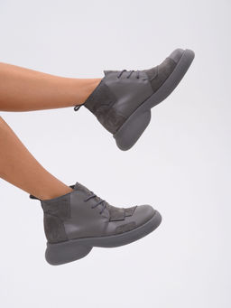 Ботинки 305.927gr.Серый замок замша+серый игуана+серый/байка