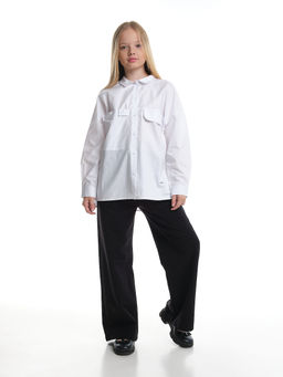 Рубашка для девочки белая в школу 22-7418 белый - Mini maxi фото 6