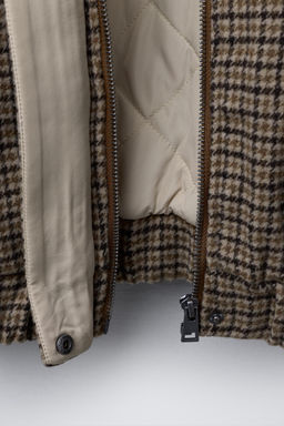 CHECKED BOMBER JACKET WITH FAUX FUR COLLAR - Zara фото 8