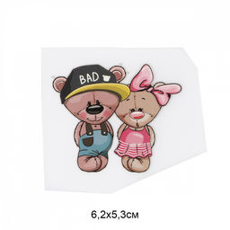 Термотрансфер арт.TBY.1264 Медвежата 6,2х5,3см, уп.10шт