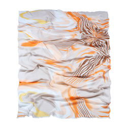 Палантин деграде с ярко-желтым узором