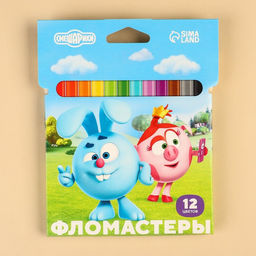 Фломастеры Смешарики, 12 цветов, вентилируемый колпачок  фото 5