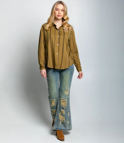 Рубашка #КТ129 (1), оливковый