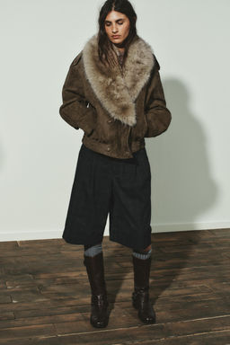 100% SHEEPSKIN SUEDE LEATHER JACKET