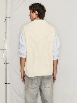 Вязаный жилет из 100% хлопка / Zarina  фото 5