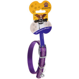 Цена за 4 шт. Ошейник нейлоновый "Калипсо" 1,5*38см с колокольчиком, цвет фиолетовый Ultramarine