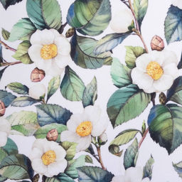 Комплект штор для кухни с подхватами Сamellia 145х180см-2 шт., 100% п/э - Этель фото 4