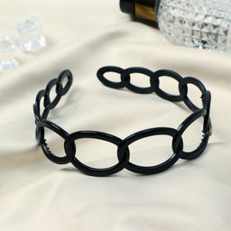 Цена за 12 шт. Ободок для волос «Ночка», крупные звенья, 2.8 см, чёрный