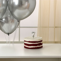 Свеча для торта, цифра 7 + воздушные шары, 5 шт, серебро - Страна карнавалия фото 2