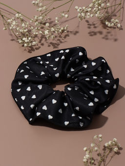 Цена за 3 шт. Резинка для волос "Орбита гранд" сердца, 15 см, бело-чёрный