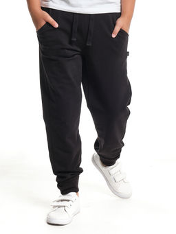 Брюки базовые для мальчика на резинке черные 22-6001 черный