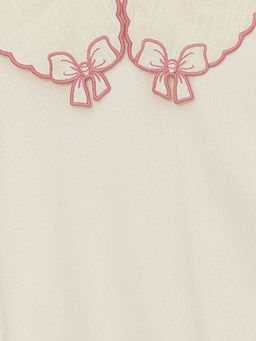 Bebe Yaka Uzun Kollu Nak??l? K?z Bebek Ti??rt - Waikiki фото 2