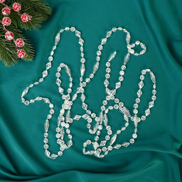 Цена за 2 шт. Бусы на ёлку Лёд, ромб, длина 2.7 м, d=9 мм, прозрачные перламутровые