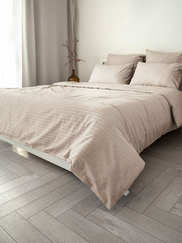Пододеяльник сатин-страйп 145x210 бежевый сатин