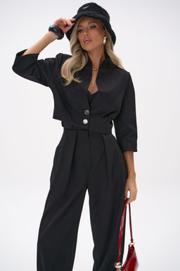 Короткий пиджак Джуди (чёрный) - Эльза фото 18