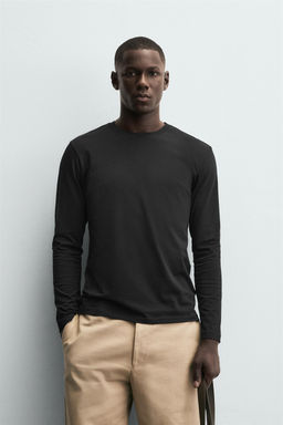 CAMISETA SLIM FIT B?SICA / Negro - Zara фото 2