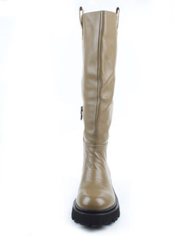 02-E39B-53JN GREEN Сапоги демисезонные женские (натуральная кожа)