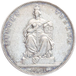 1 талер 1871 года A Пруссия Победа во Франко-прусской войне