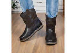 Мини-монголки мужские коричневые, войлочная подошва,