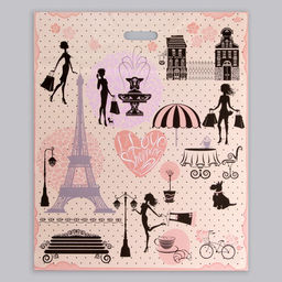 Цена за 25 шт. Пакет «Французский бутик», полиэтиленовый с вырубной ручкой, 50×60 см,100 мкм