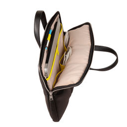 Итальянская кожаная сумка-портфель для ноутбука DuDu серии Togean | черно-розовый