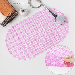 Коврик противоскользящий в ванну на присосках Доляна «Капли воды», 36×65 см, МИКС