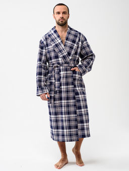 Мужской халат трикотажный чернильный 1566 (5) - Росхалат фото 7