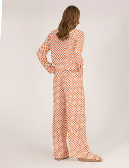 Turuncu Y_ksek Bel Loose Fit Pantolon