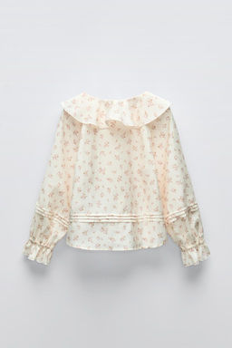 FLORAL PRINT BLOUSE WITH RUFFLE TRIMS - Zara фото 3