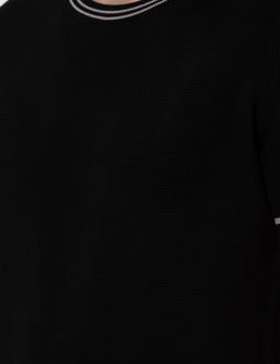Siyah Slim Fit Bisiklet Yaka Triko Ti__rt - Pierre cardin фото 7