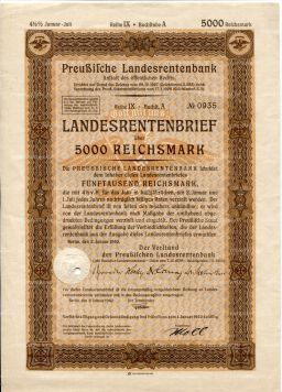 Облигация 4,5% 5000 марок 1940 года Германия