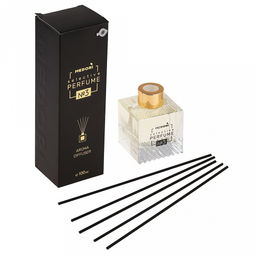 Ароматический диффузор 100мл "Блэк Афгано" 6х7х21,5см, настольный, стекло, палочки из микрофибры, парфюм, с пробником аромата, в коробке, "Medori" (Россия)