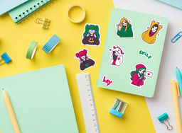 Кристальная (алмазная) мозаика ФРЕЯ ALVN-141 наклейки Яркие девочки 19.5 х 14 см