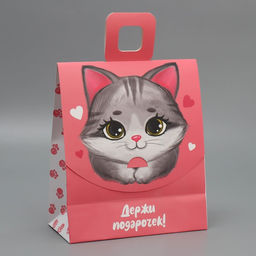 Пакет с формовым клапаном Котик, 23 27 11.5 см