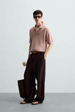 TEXTURED KNIT POLO SHIRT - Zara фото 4