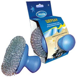 Мочалка для посуды металл 20 гр с пласт ручкой ШЕРХАН, арт. 3761