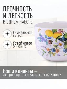 60143 Кружка-супница 550мл Лесные ягоды с лимонами доломит LR (х36) - Mayer&boch фото 9