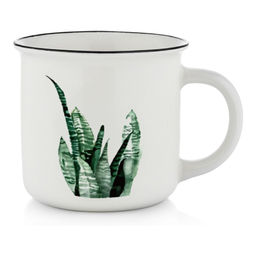 Кружка Walmer Green Leaf, 0.38 л, цвет белый