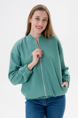 Бомбер из коттон фита мята - Амадэль фото 6