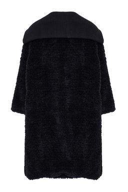 Siyah Oversize Pelus Kaban TWOAW25KB00001 - Trendyolmilla фото 7