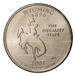 25 центов 2007 года P Штаты и территории - Вайоминг