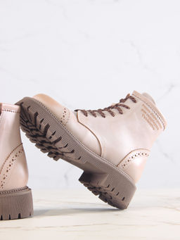 Ботинки 319.taskanaka.Вакса пудра/мех