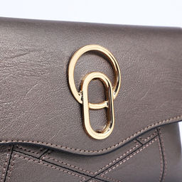 Сумка кросс-боди женская, длинный ремень, на магните, 24×6×14 см, тёмно-серебряная